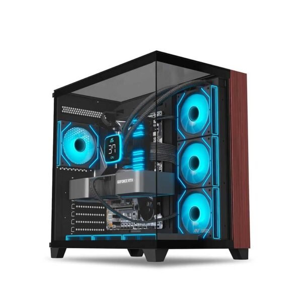 ANT ESPORTS Crystal Wood ATX Mid Tower Cabinet (Black)