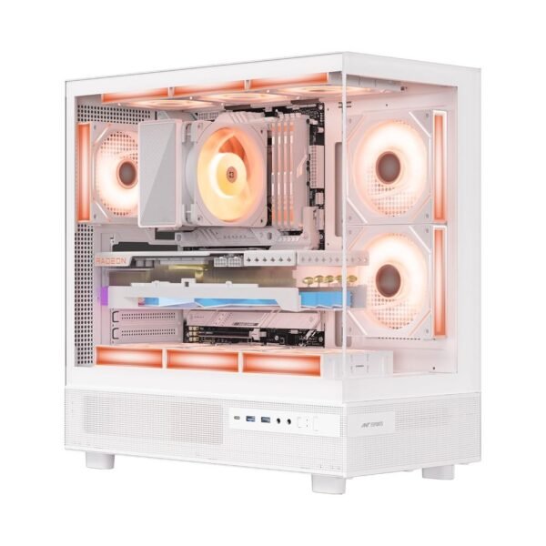 ANT ESPORTS Crystal X6 ATX Mid Tower Cabinet (White)