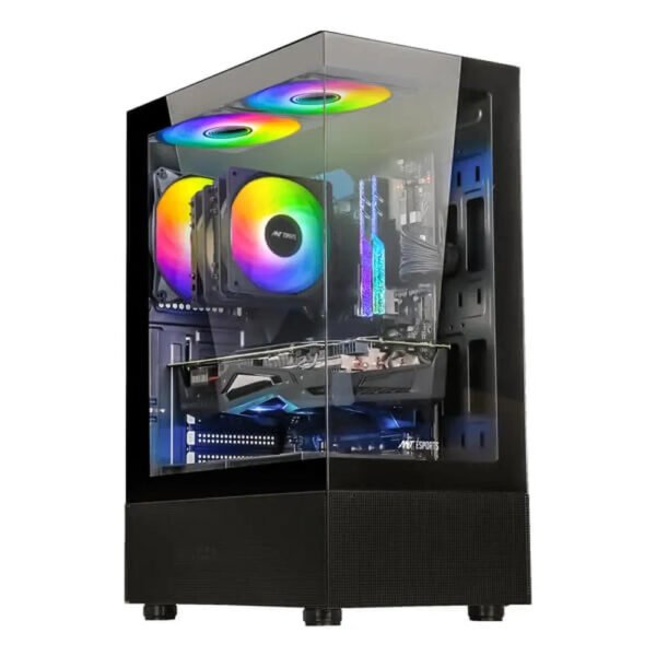 ANT ESPORTS Crystal X2 ARGB ATX Mid Tower Cabinet (Black)