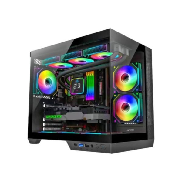 ANT ESPORTS Crystal X4 ARGB ATX Mini Tower Cabinet (Black)