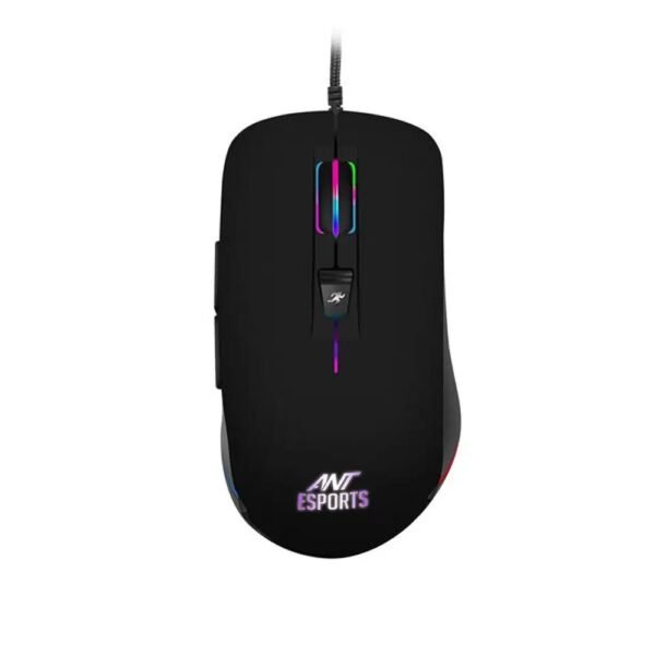 ANT ESPORTS GM100 Wired Ergonomic RGB Gaming Mouse (GM100-RGB-BLACK ) (4800DPI / 5 Macro Buttons) ( Black )