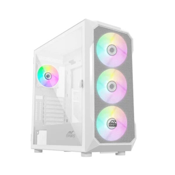 ANT ESPORTS ICE-410TG Mesh ARGB EATX Mid Tower Cabinet (White)